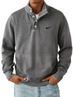 Nike - Men's Trendy Loose Solid Color Stand Collar Sweatshirt - Image 2